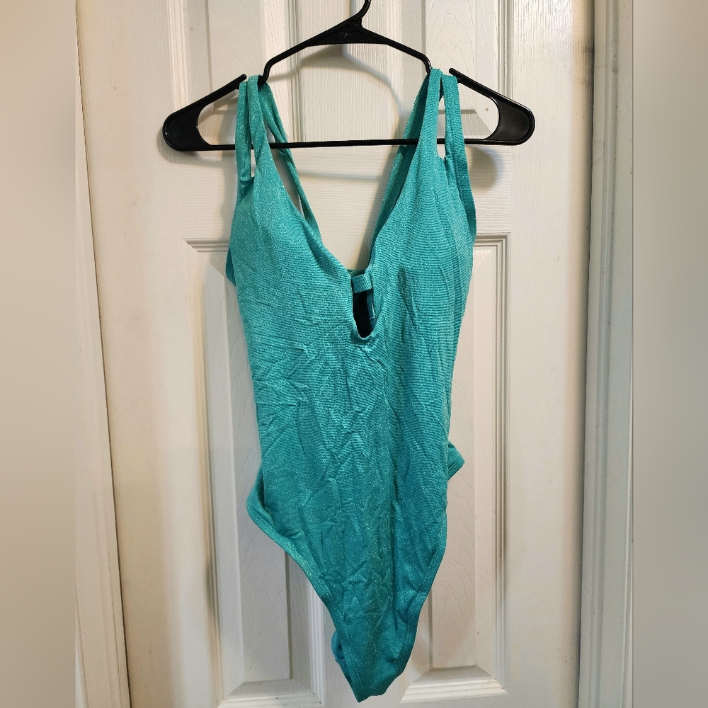 NWOT BCBG PARIS Teal/ Gold Swimsuit